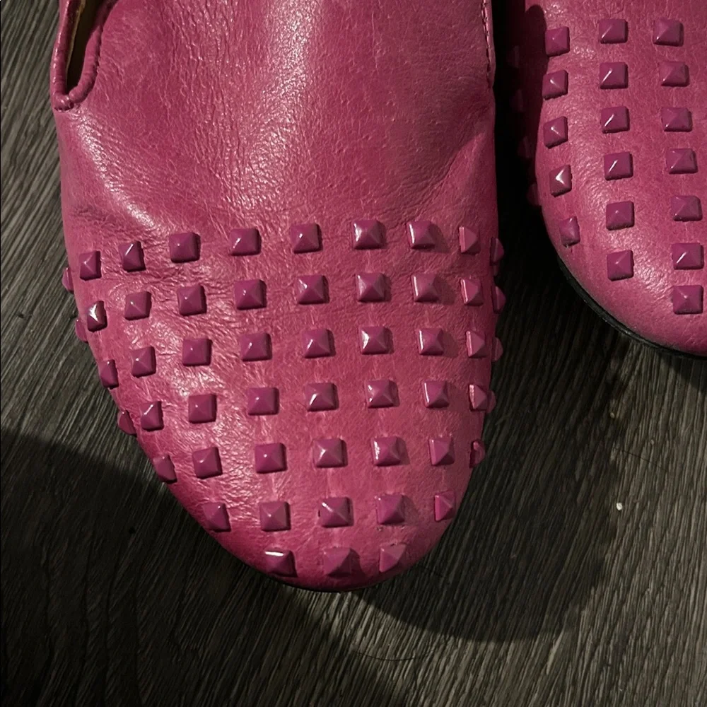 Steve Madden Hot Pink Studded Slip-On Loafers - Picture 5 of 5